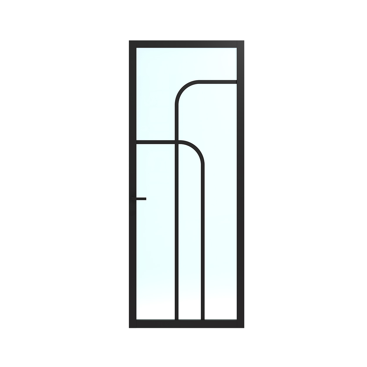 Binnendeur Skantrae SSL 14515 Blank Glas Zwart Gelakt